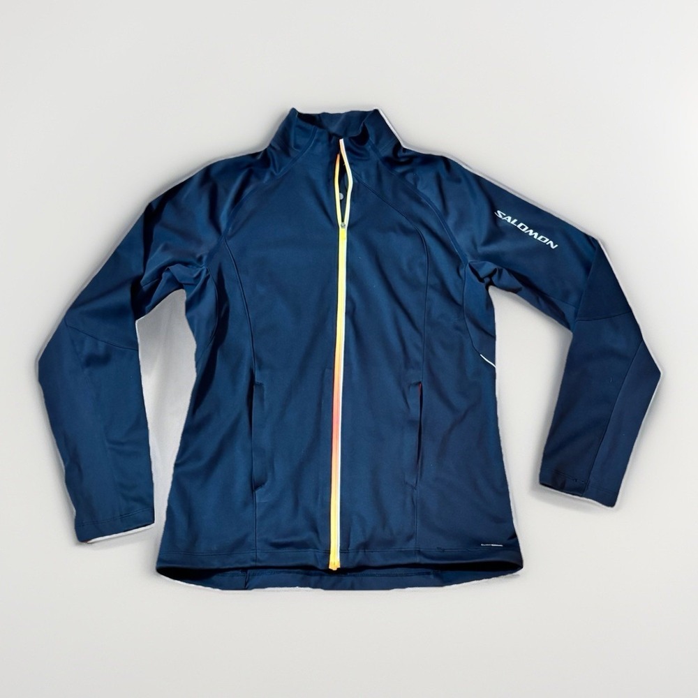Salomon Clima Wind Jacket Men's‎ Size M Windbreaker Full Zip Black Lightweight